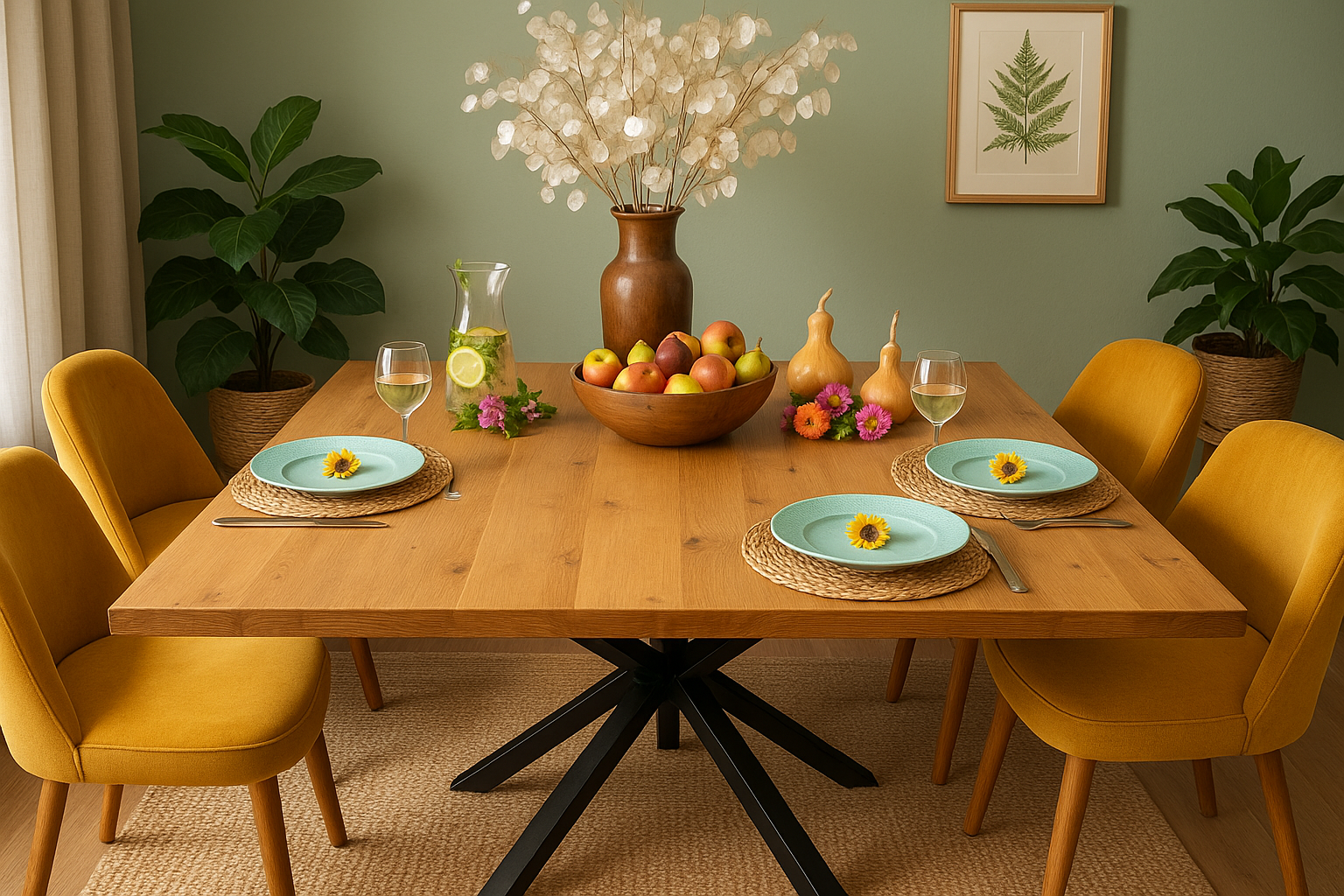Обедна трапезария с есенни акценти